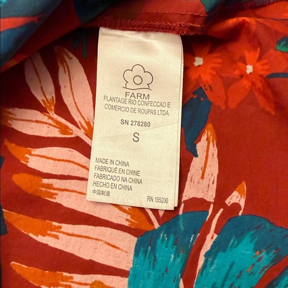 Anthropologie FARM Rio V-Neck Floral Blouse Woman's Small - Picture 6 of 14